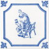 Man Sitting Delft Tiles